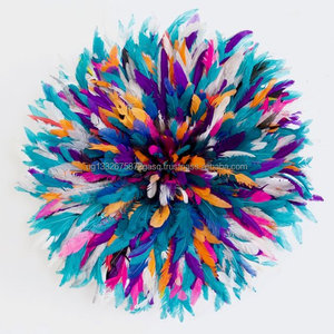 Chapeau JuJu Authentiquement Tissé à la Main Coiffe en Plumes Art Mural Décoratif pour la Maison - Product Image 1