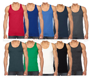 Custom <b>Men's</b> Summer Tank Top Breathable Cotton Knitted Gym Stringer Casual Sport Style Personalized Design Plus Size Fitness - Product Image 6