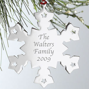 Nouveau décoré la famille Walters flocon de neige ornement suspendu de noël brillant métallique accent décoratif de noël - Product Image 1