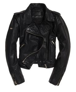 Blouson de motard en cuir pu pour femme, veste à la mode - Product Image 1
