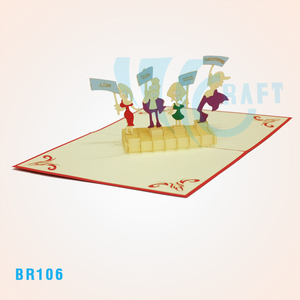 Tarjeta de felicitación emergente 3D hecha a mano Diseño de tendencia superior 'B'DAY HAPPY PETS' Hecho en material de recuerdo de Vietnam - Product Image 4
