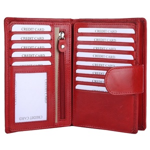 Elegant <b>Red</b> Leather RFID Hand <b>Purse</b> Clutch Bag for Women Stylish Evening Wallet for Party and Daily Use Available For Sale - Product Image 5