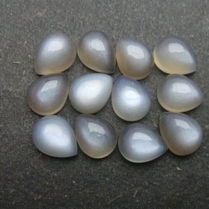 8mm 10mm Natural gris piedra lunar suave pera calibrada cabujones fabricante de piedras preciosas sueltas tienda en línea ahora fábrica al por mayor - Product Image 1
