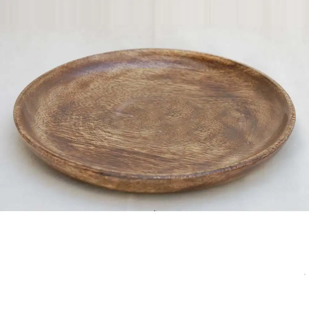 Деревянная круглая антикварная тарелка для дома, гостиницы, ресторана и т. д.