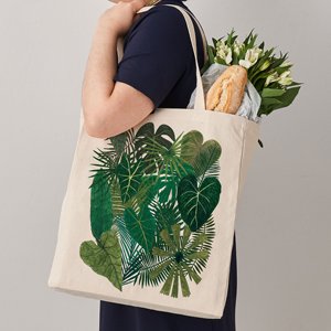 Bolso de mano de lona con estampado botánico de plantas de moda, bolso para plantas, estampado botánico, bolso de compras - Product Image 1