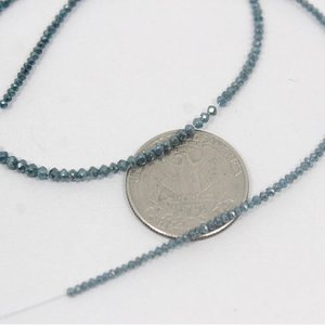 Cuentas de diamante facetadas azules genuinas de 2 a 3 mm de tamaño, collar de cuentas de fabricante indio, precio al por mayor de una sola hebra - Product Image 2
