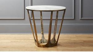 Modern Luxury Accent Round <b>Side</b> <b>table</b> Marble Top Coffee <b>Table</b> with Metal Frame for Living Room Furniture - Product Image 2