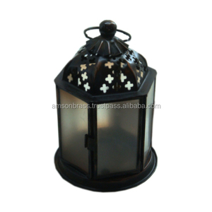 Lanterne à bougie design antique et luxueuse décoration de table de qualité durable lanterne bougeoir fêtes de mariage écologique - Product Image 1