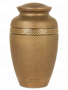 Urna de cremación metálica y recuerdo, diseño de grabado de cadena de Color verde, urnas de cenizas conmemorativas funerarias de Metal sólido para servicios de entierro - Product Image 3