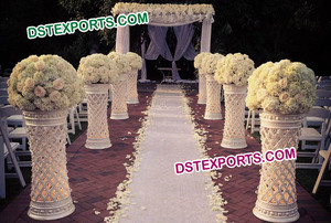 Pilares de fibra de decoración para pasarela de boda, pilares de fibra con Ganesha para entrada de boda - Product Image 5