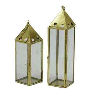 Casa decoración de Navidad puerta nuevo diseño filigrana vela linterna con vidrio - Product Image 4