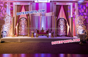 Royal Fiber Wedding Stage Decoraciones Elegante vela Decoración para Indian Mandap Stage-para ceremonias de boda - Product Image 5