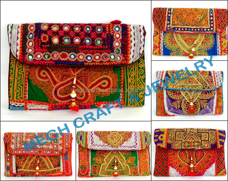 Bolsa de embreagem afgana banjara, bolsa tribais estilo indiano, bolsa para guardar moedas em forma de boho