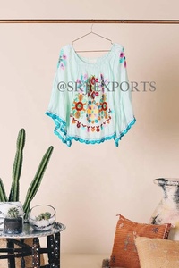 Blusa holgada de manga larga con dobladillo curvado para verano, camisa con volantes para mujer - Product Image 2