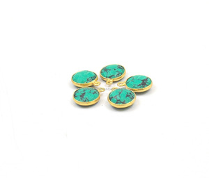 Connecteur de lunette en pierre précieuse plaqué or, 10 pièces, pendentif, résultats de bijoux - Product Image 5
