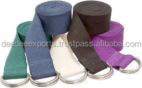 Ceinture de sangle de yoga en coton de haute qualité avec couleur et taille personnalisées pour l'exercice-OEM et marque de distributeur fabriquée en Inde - Product Image 2
