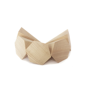 GD-Blocs pyramidaux hexagonaux en bois uni 50*50*75mm, 5 pièces/ensemble de formes hexagonales en bois - Product Image 3