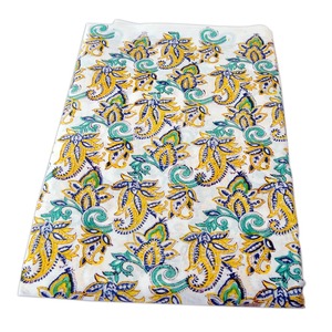 Poids léger fait à la main Paisley Block imprimé organique écologique coton tissu indien multicolore Voile course matériel sacs - Product Image 4