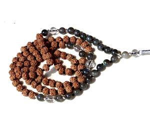 สร้อยคอลูกปัด108ลาบราดอไรต์มาลาลูกปัดสวดมนตร์ใช้ได้ทุกเพศสไตล์โบฮีเมียนสำหรับงานเลี้ยงชาวพุทธของขวัญแฟชั่น - Product Image 2