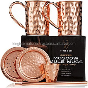 Taza de mula de Moscú de acero inoxidable King International, vaso de sublimación de barniz cepillado de cobre antiguo - Product Image 2