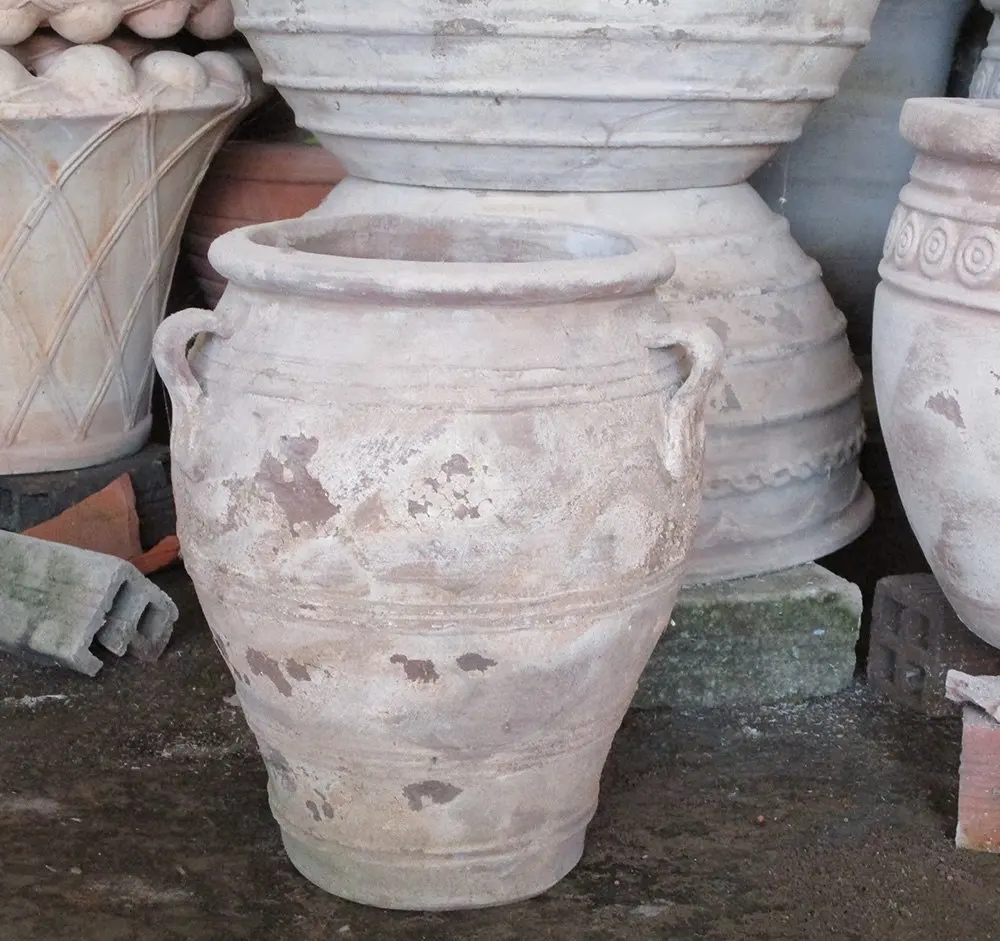 Frascos de cerámica para velas, venta al por mayor, con acabado de terracota antigua, para el hogar y el jardín