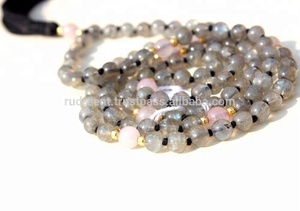 Collar de cuentas Mala 108 estilo bohemio Unisex, Rosario de labradorita Natural para budismo religioso para regalos y fiestas - Product Image 4