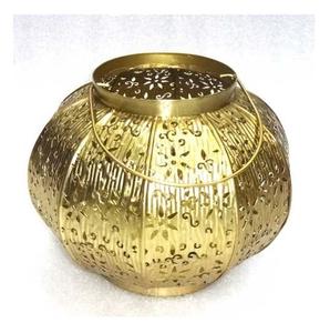 Antique round Gold Filigree <b>Hurricane</b> <b>Lantern</b> New Home Christmas Decorations for Elegant Interior Design - Product Image 2