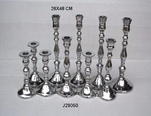 Portavelas pulido con espejo de Venta caliente con Base conjunta para diez velas hechas en soporte de aluminio fundido pieza central decoración del hogar - Product Image 3