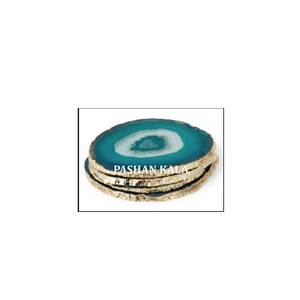 Sky Blue <b>Agate</b> <b>Coaster</b> Set for Office Table Purpose - Product Image 1