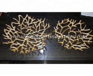 Plato de servicio de raíces de árbol frutal de diseño innovador dorado de Aluminio perforado para mesa de comedor fruteros decorativos - Product Image 3