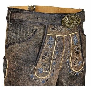 Bavarian Oktoberfest Trachten Lederhosen Pantalones cortos casuales de pana de talla grande para adultos Estilo austriaco alemán Algodón estampado medio - Product Image 3