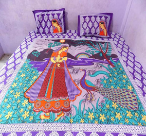 Sábana de algodón de 1 kg de peso con dos fundas de almohada Sábana hecha a mano para todos - Product Image 4