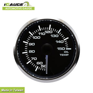 Manomètre électrique à face noir et blanc pour voiture, jauge de trempé d'huile, 52mm, 2 pièces - Product Image 1