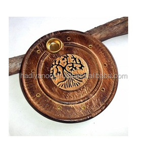 Boîte à encens en bois Porte-encens en bois d'acacia avec forme ronde de bâton d'encens pour produit de vente chaude - Product Image 1