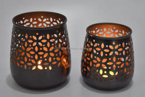 Antique Iron Handmade <b>Tea</b> <b>Light</b> Holder Home Decoration Perforated Candle Holder and <b>Lanterns</b> Jars - Product Image 4