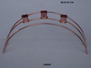 Bougeoir en métal géométrique or rose pour trois bougies Décoration intérieure de haute qualité Forme fantaisie de table Autres - Product Image 6