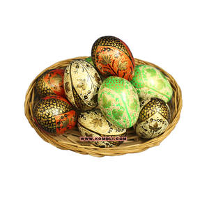 Huevo de Pascua pintado a mano, indio, decoraciones, huevos de madera - Product Image 1