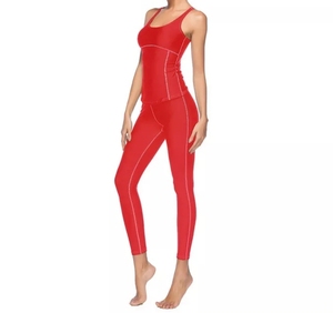 Vente en gros Ensemble de gymnastique 2 pièces sans couture pour femmes Combinaison de sport en coton respirant pour l'entraînement, le yoga, la course à pied et grandes tailles avec cordon de serrage personnalisé - Product Image 3