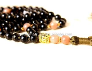 Handcrafted Women's <b>Tourmaline</b> Mala Beads <b>Necklace</b> with Natural Gemstone Tassel Spiritual Knotted Stone Accessory - Product Image 4