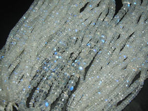 Perles de pierre de lune arc-en-ciel 3-7MM Rondelle à facettes pierre de feu bleue en vrac en gros pas cher - Product Image 2