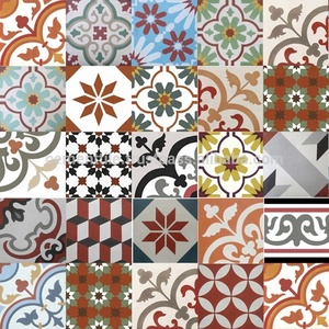 Carrelage arc-en-ciel pour ciment, carreaux de couleur aléatoire, rouge-blanc-jaune - Product Image 1