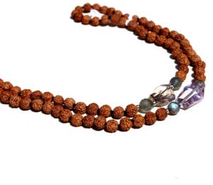 Collier Mala en Labradorite Rudraksha à facettes, 108 perles nouées, bijoux en pierres précieuses faits à la main, certifié par un tiers - Product Image 5