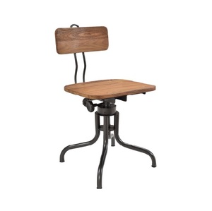 Silla moderna y contemporánea de metal para Bar, silla industrial con altura ajustable y asiento de cuero para el hogar o muebles de hotel - Product Image 1