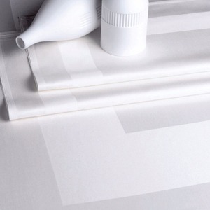 Bán Buôn Đồng Bằng Màu Trắng Bông Satin Ban Nhạc Khăn Ăn Dòng Bảng Vải Và Món Ăn Khăn Cho Sử Dụng Hàng Ngày - Product Image 2