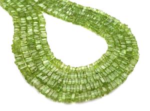 Natura Green Smooth Square Shape Peridot Heishi Cuentas de piedras preciosas Agosto Birthstone Collar para la fabricación de joyas DIY - Product Image 3