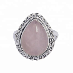 Vintage 925 Sterling Silver Eternity Vermeil Anneau Nouveau Fine Rose Rose Quartz Occasion De Mariage Cadeau En Gros - Product Image 2