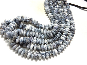 Cuentas de piedras preciosas de ópalo de dendrita natural, forma de disco Rondelle de 8-9MM con corte alemán, 14 pulgadas sueltas para la fabricación de joyas - Product Image 3