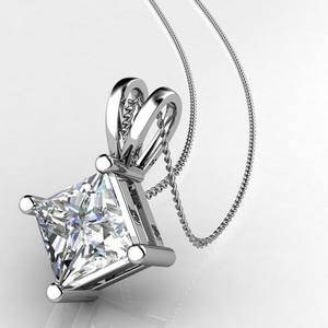 Colgante de Diamante de Corte Princesa de 1.00 Quilates, 100% Natural, Certificado por GIA, en Oro Sólido de 14k, Colgantes de Diamantes Solitarios Naturales con Certificado GIA - Product Image 4