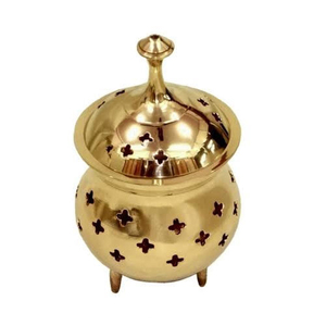 Quemador de incienso de latón macizo perforado - Product Image 1