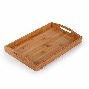 Plateau de service rectangulaire en bois fait à la main inachevé classique Plateau polyvalent pour servir ou afficher - Product Image 4